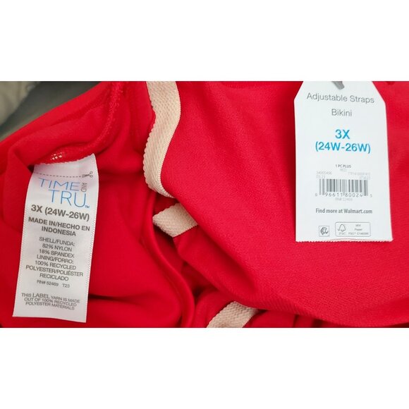 Women's Swimsuit Red 3X One Piece With Cut-out - Picture 5 of 7